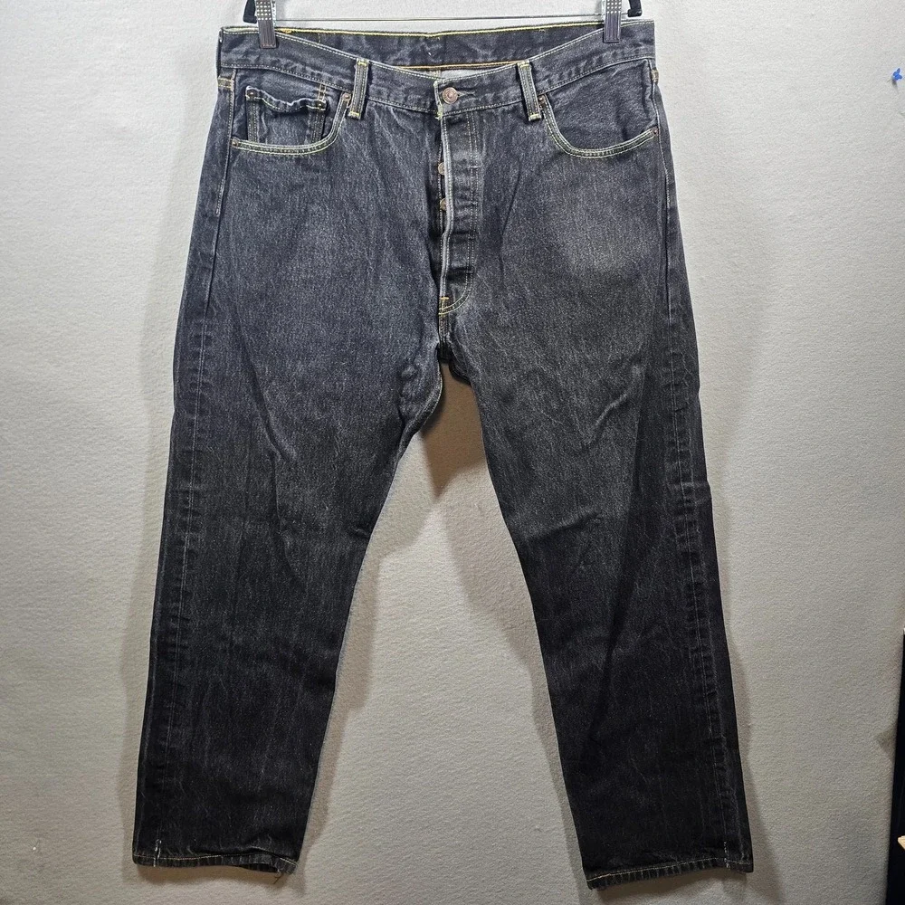 Levi's 501 Button Fly Jeans Mens W40 L34 Dark Wash Straight Leg Made in Mexico